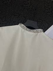 Chanel Pleated Silk and Wool Dress In Beige - 2