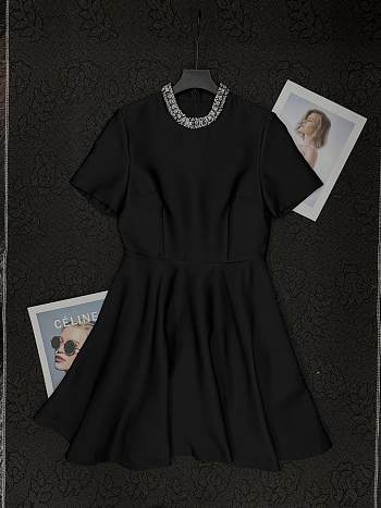 Chanel waist-cinching dress in black