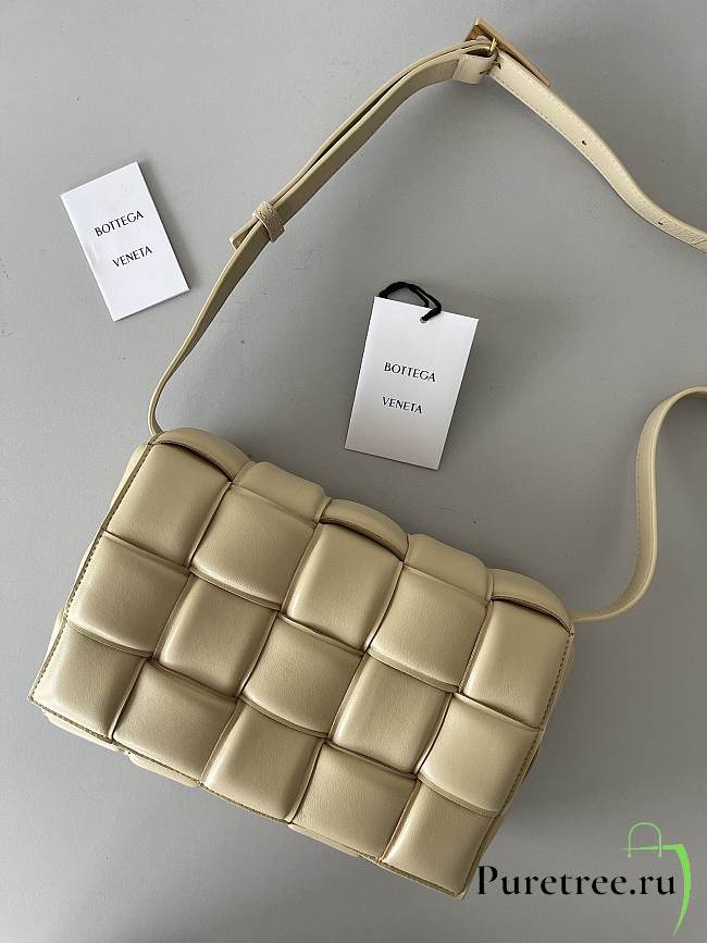 Bottega Veneta Padded Cassette Bag in Beige - 1