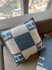 HERMES | Blanket & Pillow In Blue - 5