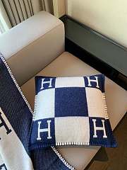 HERMES | Blanket & Pillow In Navy Blue - 6