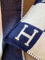 HERMES | Blanket & Pillow In Navy Blue - 5