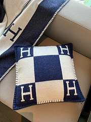 HERMES | Blanket & Pillow In Navy Blue - 2