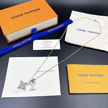 LOUIS VUITTON | Teardrop diamond necklace silver
