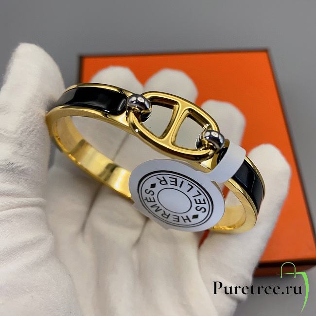 Hermès Mini Clic Chaine D'Ancre Bracelet Black - 1