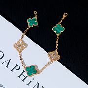VCA malachite and diamond-embellished five-color bracelet green - 1