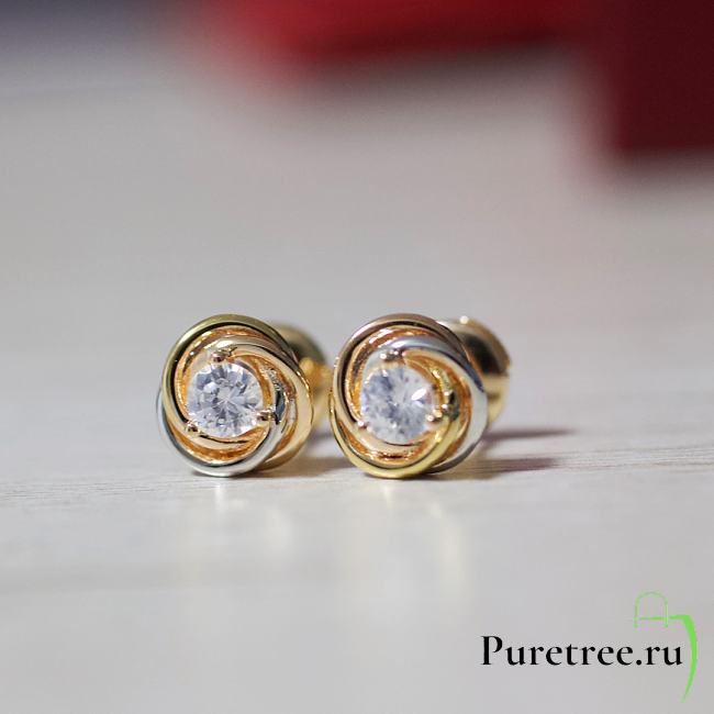 Cartier Trinity solitaire diamond stud earrings - 1