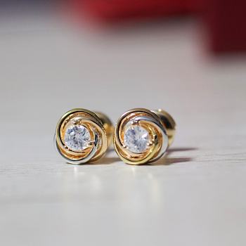 Cartier Trinity solitaire diamond stud earrings
