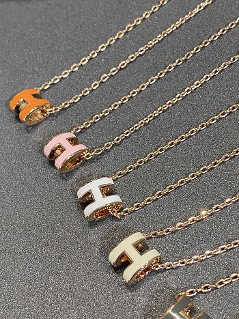 Hermes Art Mini Pop Necklace in Rose Gold