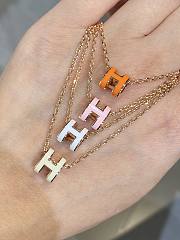 Hermes Art Mini Pop Necklace in Rose Gold - 2