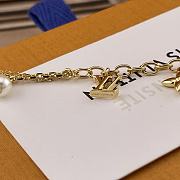 LOUIS VUITTON | Green Bead Gold Flower Tassel Necklace - 5