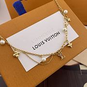 LOUIS VUITTON | Green Bead Gold Flower Tassel Necklace - 3