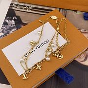 LOUIS VUITTON | Green Bead Gold Flower Tassel Necklace - 2