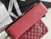 Chanel Classic Flap Bag Carviar Leather In Red Size 25.5 cm - 6