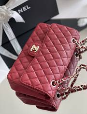 Chanel Classic Flap Bag Carviar Leather In Red Size 25.5 cm - 3