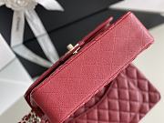 Chanel Classic Flap Bag Carviar Leather In Red Size 23 cm - 4