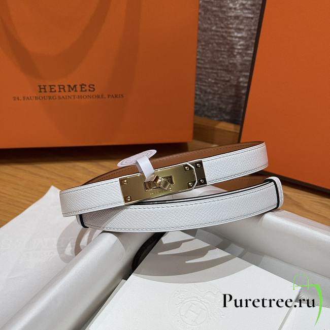 Hermes Epsom calfskin belt white 1.8 cm - 1