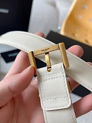 YSL | Calfskin Women Belt In White 3 cm - 6