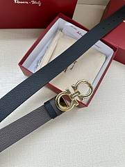 Ferragamo Belt In Silver/Gold Buckle 34mm Black - 6