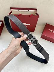 Ferragamo Belt In Silver/Gold Buckle 34mm Black - 3