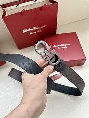 Ferragamo Belt In Silver/Gold Buckle 34mm Black - 2