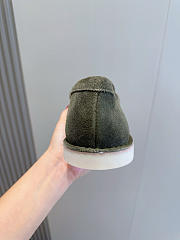 Prada 2025 bleached suede loafers in green - 4