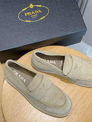 Prada 2025 bleached suede loafers in beige - 5