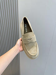 Prada 2025 bleached suede loafers in beige - 4