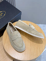 Prada 2025 bleached suede loafers in beige - 3