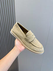 Prada 2025 bleached suede loafers in beige - 2