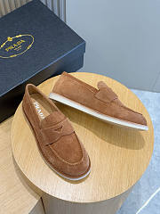 Prada 2025 bleached suede loafers in brown - 4