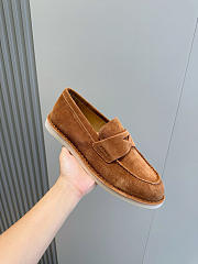 Prada 2025 bleached suede loafers in brown - 2