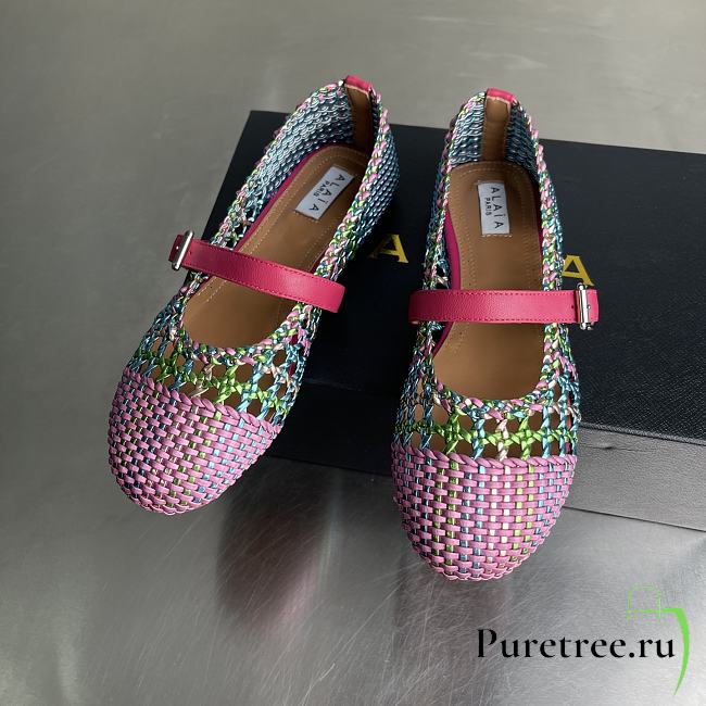 Alaia color-blocked woven shoes 01 - 1