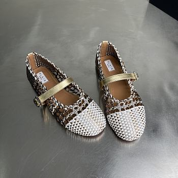 Alaia color-blocked woven shoes 02