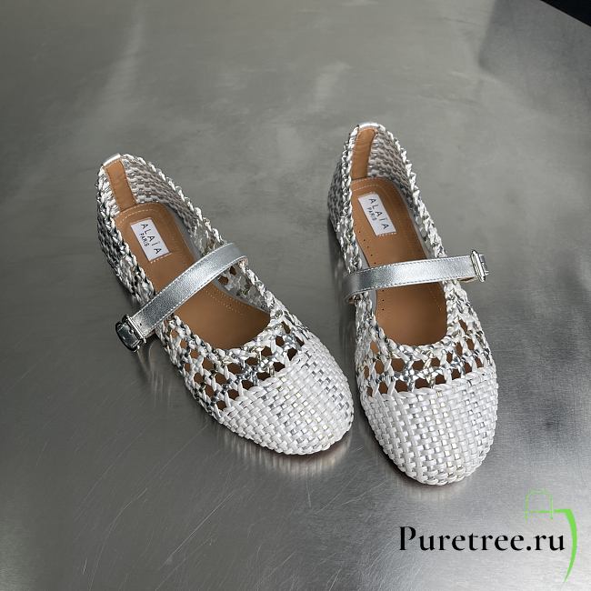 Alaia color-blocked woven shoes 03 - 1