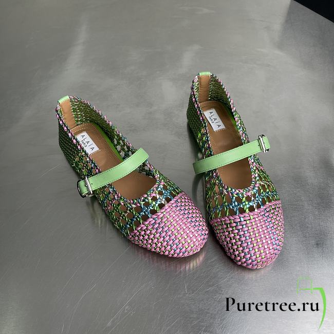 Alaia color-blocked woven shoes 05 - 1