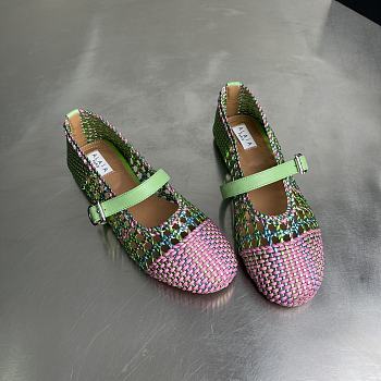 Alaia color-blocked woven shoes 05