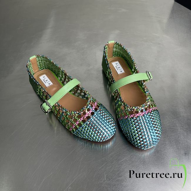 Alaia color-blocked woven shoes 06 - 1