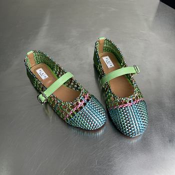 Alaia color-blocked woven shoes 06