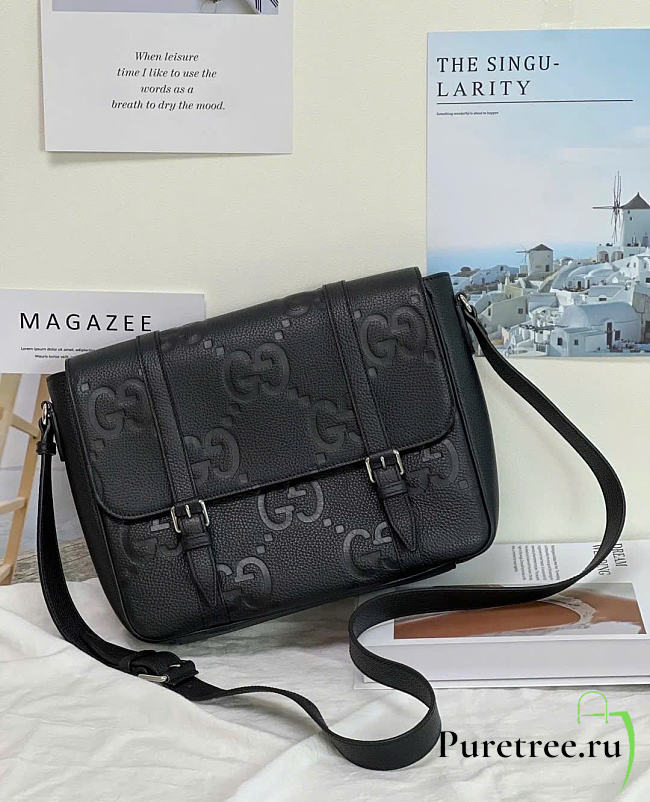 GUCCI | GG jumbo medium messeger bag in black - 1