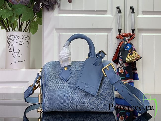 LOUIS VUITTON | Speedy 18 Bandoulière Denim Blue - 1