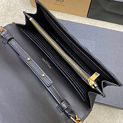 YSL Cassandre Matelassé Chain Wallet In Black Lambskin - 2