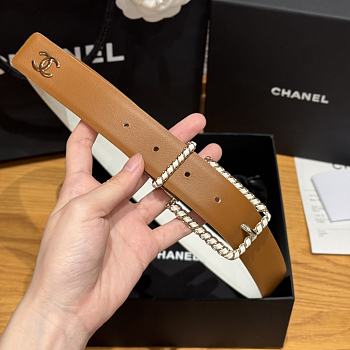 Chanel Twisted Pin Buckle Belt 3 cm In Brown