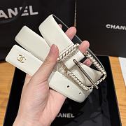 Chanel Twisted Pin Buckle Belt 3 cm In White - 2