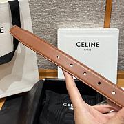 Celine Triomphe Classic Reversible Belt 2.5 cm In Brown/White - 6