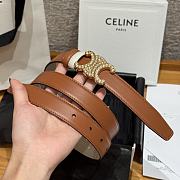 Celine Triomphe Classic Reversible Belt 2.5 cm In Brown/White - 3