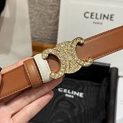 Celine Triomphe Classic Reversible Belt 2.5 cm In Brown/White - 2