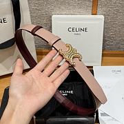 Celine Triomphe Classic Reversible Belt 2.5 cm In Burgundy/Pink - 3