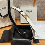 Celine Triomphe Classic Reversible Belt 2.5 cm In Black/White - 3