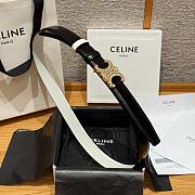 Celine Triomphe Classic Reversible Belt 2.5 cm In Black/White - 2